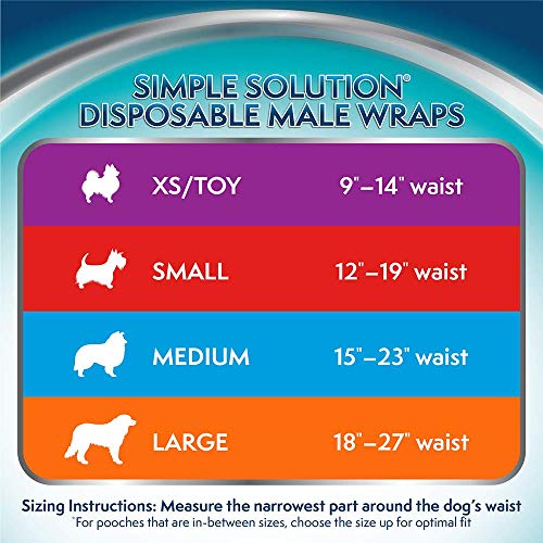 Simple Solution  desechable perro macho envoltura, mediano (paquete de 12)