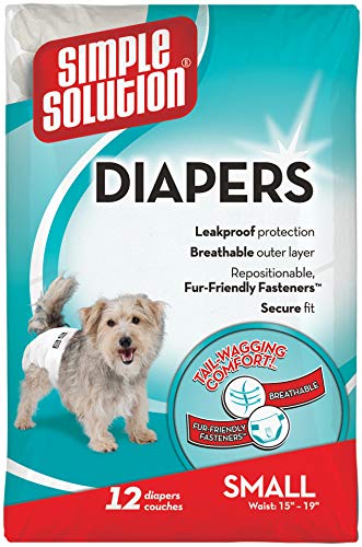 Simple Solution pañales desechables para perro hembra, pequeño (paquete de 12)