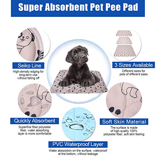 Smandy Pet Pee Pad, 3 Tamaños Reutilizable Impermeable Cachorro Perro Gato Pee Pads Cama Alfombra Lavable Absorbente Mascota Trainging Pads Orina de Perro(70×80cm)