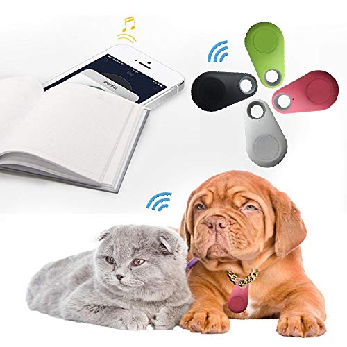 Smart Mini GPS Tracker Impermeable Bluetooth Tracer GPS para Mascotas Perro Gato Llaves Monedero Bolsa Niños GPS Pet Tracker Finder Equipos 1 PC,Black