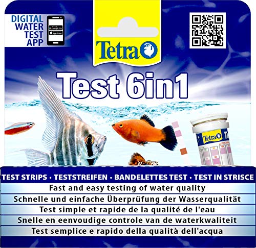 Tetra Test 6in1- Prueba de agua para controlar los seis valores más importantes del agua en un solo paso, permite una rápida y fácil comprobación de la calidad del agua (25 strips)