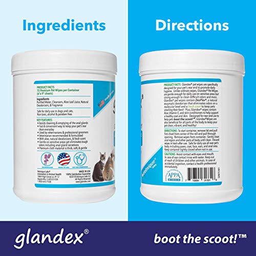 Toallitas Glandex para limpiar y desodorizar - 75 toallitas Fresh Scent