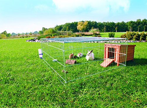Trixie - Jaula galvanizada con techo para conejos, 144 x 116 x 58 cm