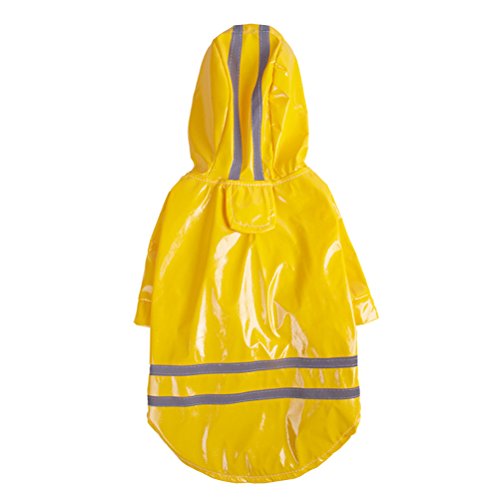 UEETEK - Abrigo impermeable para perro, reflectante, de seguridad, amarillo