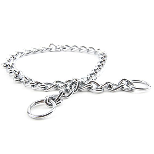 UEETEK Collar de perro de mascota de collar de estrangulación de perro de entrenamiento de cadena de acero inoxidable extra pesado con enlace 2.0mm * 45cm