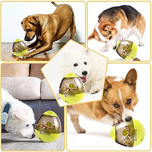 UIQELYS Iq Treat Ball, Pelota interactiva para Mascotas Pelota dispensadora de Comida para Perros y Gatos, Chew Ball Limpieza de Dientes Bola para Perros Rompecabezas Juguetes Alimentación Lenta