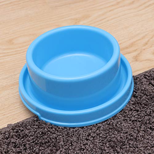UKCOCO Tazón de Comida Anti-Hormiga para Mascotas, Cuenco de Comida de Agua de Plástico, Recipiente para Alimentos Antideslizante para Perros y Gatos (BLU)