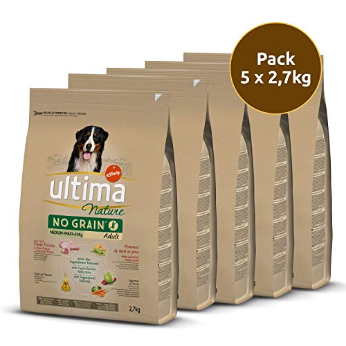 Ultima Nature No Grain Pienso para Perros Medium-Maxi sin Cereales con Pavo, Pack de 5 x 2.7kg - Total: 12.5kg