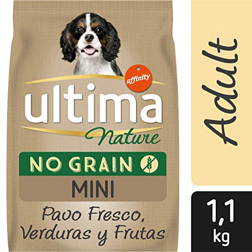Ultima Nature No Grain Pienso para Perros Mini sin Cereales con Pavo, Pack de 8 x 1.1kg - Total: 8.8Kg