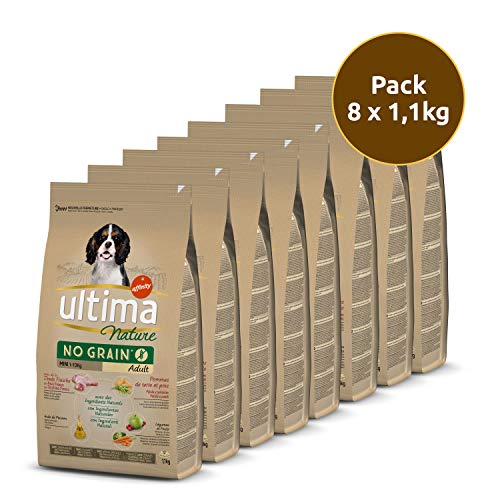 Ultima Nature No Grain Pienso para Perros Mini sin Cereales con Pavo, Pack de 8 x 1.1kg - Total: 8.8Kg