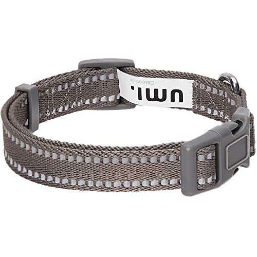 Umi. by Amazon - Pastel - Collar para perros M, cuello 37-50 cm, collares ajustables para perros (gris topo)