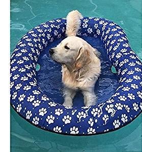 Vercico Flotador Inflable para Perros Balsa Flotante para Perros Adultos y Cachorros Balsa de Juguete para Piscina