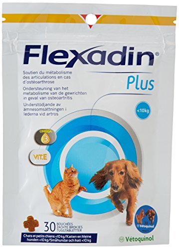 Vetoquinol Flexadin Plus - Complemento alimenticio para Gato/Gato (Menos de 10 kg, 30 Bouches)