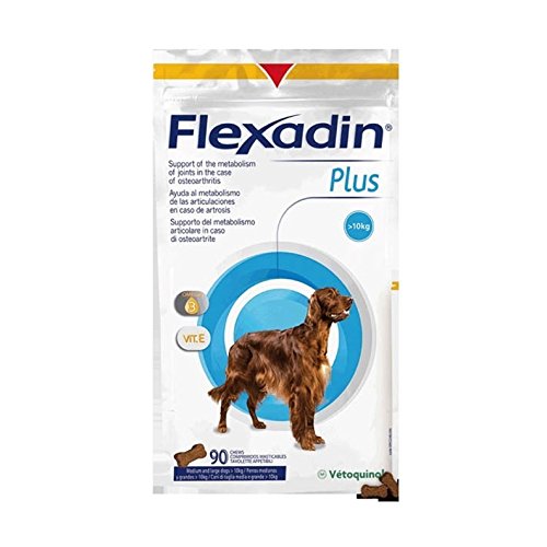 Vetoquinol Flexadin Plus MAX Envase con 90 Comprimidos de Alimento Complementario Dietético para Perros