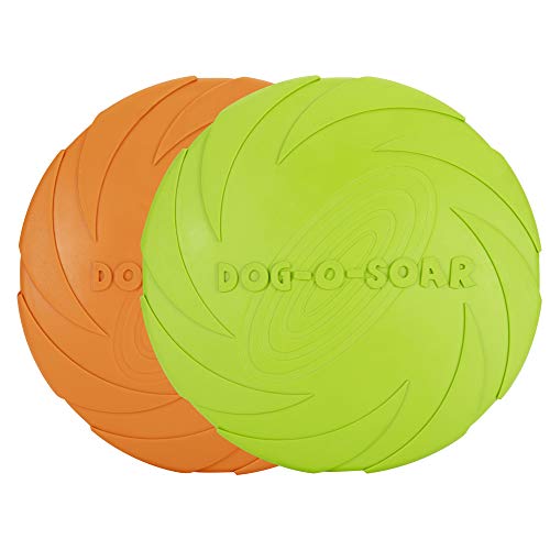Vivifying Dog Frisbee, 2 Unidades de Discos flotantes de Goma Natural para Perros de 7 Pulgadas Tanto para Tierra como para Agua