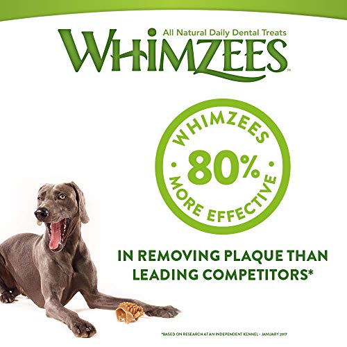 Whimzees Hedgehog Galletas para perro (bolsa con cierre) (Tamaño: grande – pack de 6)