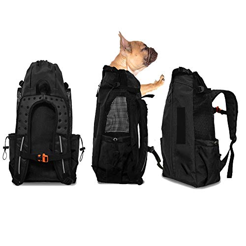 WLDOCA Mochila Portador para Perros Plegable Transpirable - Bolsa de Transportín Viaje para Mascotas Perros Gatos - Cómodo y Seguro,Black,L