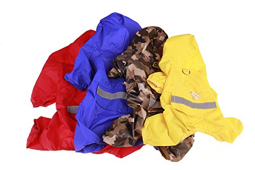 Xiaoyu chaqueta impermeable para perro de mascota con chubasquero impermeable y tiras reflectantes de seguridad ajustables para perro, rojo, XS