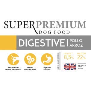 YERBERO Nature Digestive Pollo/arroz Comida Hipoalergénica para Perros 2,5kg