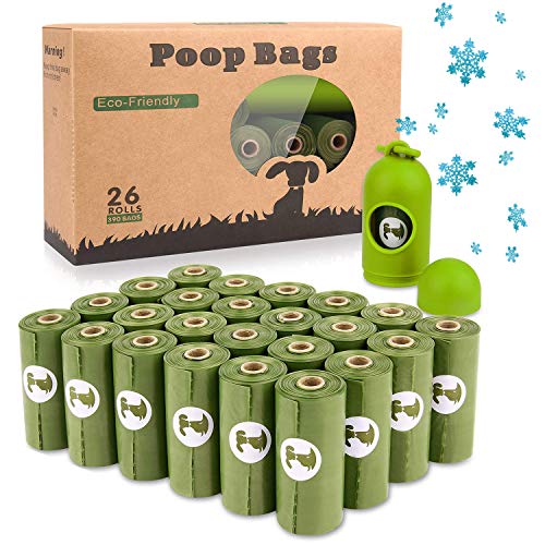 yingdelai Bolsas para Excrementos de Perro 26 Rollos, Total 390 Bolsas Poop Bag para Perro Biodegradable Grandes Animales