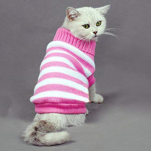 Yongqin - Suéter para gato, ropa de invierno para mascota, jersey elástico y cómodo para gatos pequeños, perros chihuahua, etc.