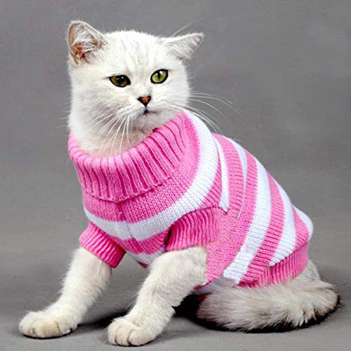Yongqin - Suéter para gato, ropa de invierno para mascota, jersey elástico y cómodo para gatos pequeños, perros chihuahua, etc.