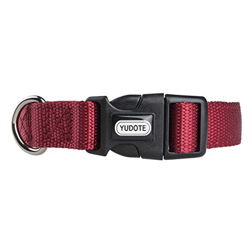 Yudote - Collar de perro de nailon, ajustable, con acolchado de neopreno suave para cachorros, tamaño pequeño, mediano y grande, uso diario
