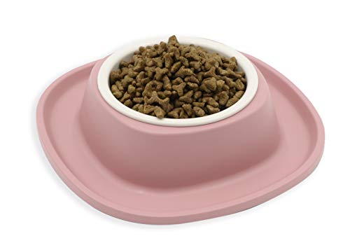 Aimé Comedero para Perros pequeños y Gatos con Cuenco Extraíble y Base Antideslizante y Antiderrames 230 ml, S