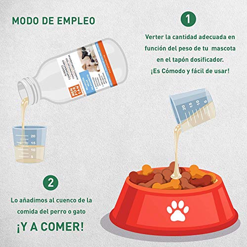 Alimento complementario líquido para perros y gatos relax |Ingredientes naturales | Suplemento para favorecer la relajación del animal | ayuda a afrontar miedos y viajes largos 120ml