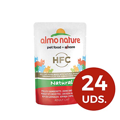 almo nature Cat HFC Natural Pollo y Gambas - Paquete de 24 x 55 gr - Total: 1320 gr