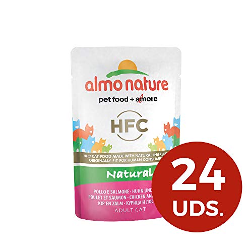 almo nature Cat HFC Natural Pollo y Salmón - Paquete de 24 x 55 gr - Total: 1320 gr