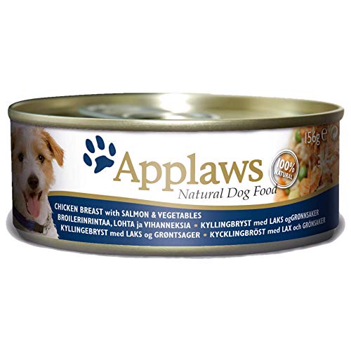 Applaws - Pollo con salmón y verduras  comida para perros, 12 x 156g