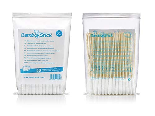 BambooStick Animal - Bastoncillos limpiadores de algodón para los oídos, pachete de 50 unidades