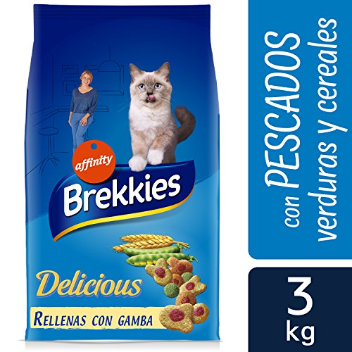 Brekkies Pienso para Gatos Delicious con una Selección de Pescado - 3000 gr