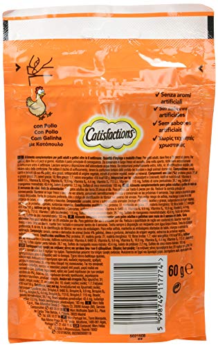 Catisfactions Premios para gatos sabor pollo 60g (Pack de 6)