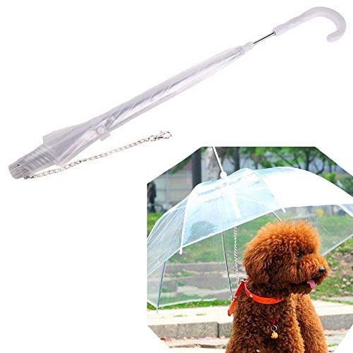Depory Paraguas Transparente Pet con protección contra la Lluvia y la Nieve. con Paraguas para Perros y Gatos