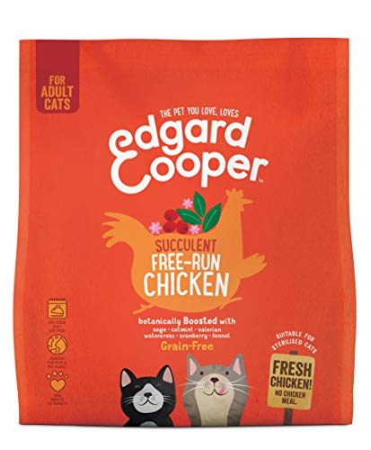 Edgard & Cooper pienso Gatos Adultos SIN Cereales. Comida Natural con Pollo Fresco de Corral bajo en Grasas saturadas, 1.75kg. con antioxidantes Naturales. Apto para Gatos esterilizados