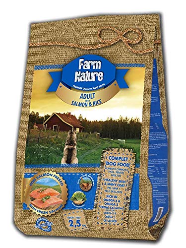 Farm Nature Pienso seco para Perros. FN Salmón con Arroz - Todas Las Razas – 2,5 kg
