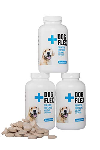 Flex Dog - Complemento alimenticio para Perros, Polvo de mejillón Verde para Perros, protección contra la artrosis, glucosamina, condroitina, MSM, cepa diabólica Alta dosis, 150 Pastillas