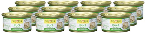 GimDog Pure Delight, pollo con cordero – Snack rico en proteínas en deliciosa gelatina – Especial para perros de hasta 10 kg – Sin azúcar añadido – 12 latas (12 x 85 g)