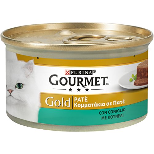 Gourmet Gold fuagrás para el Gato, con Conejo, 85 g – Pack de 24 Unidades