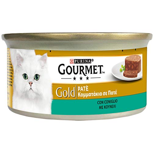 Gourmet Gold fuagrás para el Gato, con Conejo, 85 g – Pack de 24 Unidades