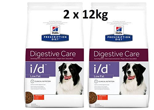 Hill 's prescr iption Diet I/D Low Fat: 2 x 12 kg digestive Care Perros Forro con Gallina
