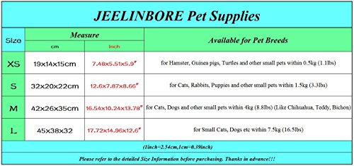 JEELINBORE Respirable Plegable Bolsa para Perro Gato Cómodo Viaje Portador de Mascotas Al Aire Libre (Gris, S)
