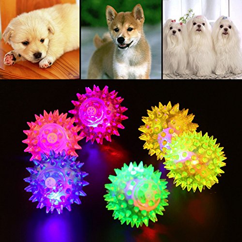 Juguete de pelota de masticar para mascotas, LED luminoso, elástico, juguete para perros y gatos, color al azar, Random, Tamaño libre