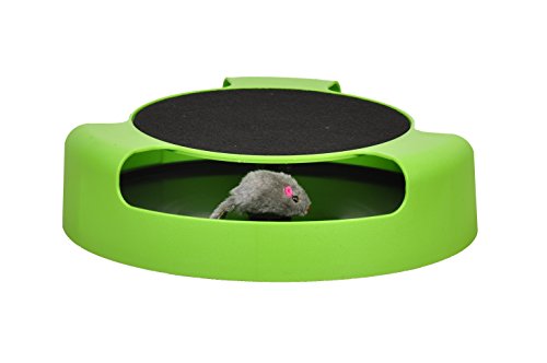 Juguete Tech Traders ® para gato que consisten en atrapar el ratón de peluche en movimiento, ideal para arañar