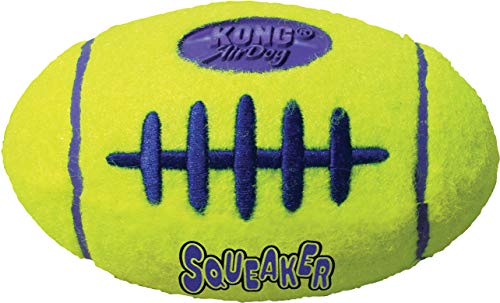KONG - AirDog Squeaker Football - Juguete sonoro y saltarín, Tejido Pelota de Tenis - para Perros Grandes