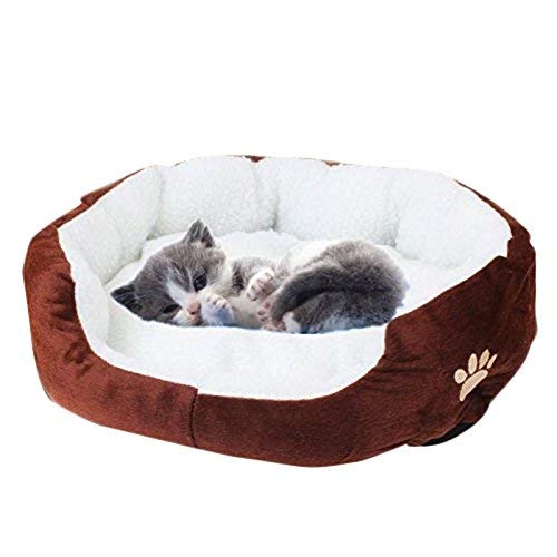 LAAT Cama para Mascotas Cama de Perro Cama de Dormir para Gatos Cama de Perro de Forma Redonda - Gris