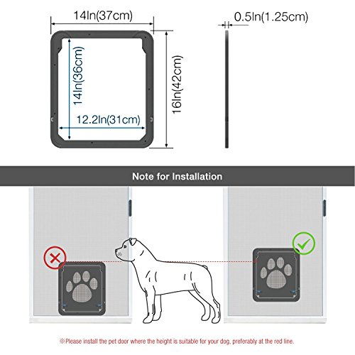 Lesypet Puerta giratoria para perros y gatos, tamaño grande