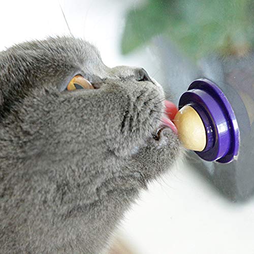 LUOLENG Gatos Snack Candy Ball Rico en Nutrición, Pescado Gelatina Candy para Gato con Catnip Healthy Cat Solid Candy para Suplemento Nutricional